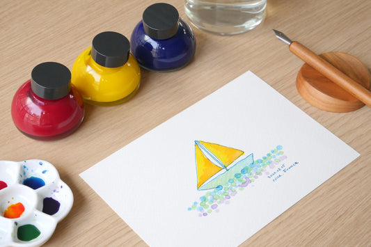 万年筆インクとつけペンで絵を描く